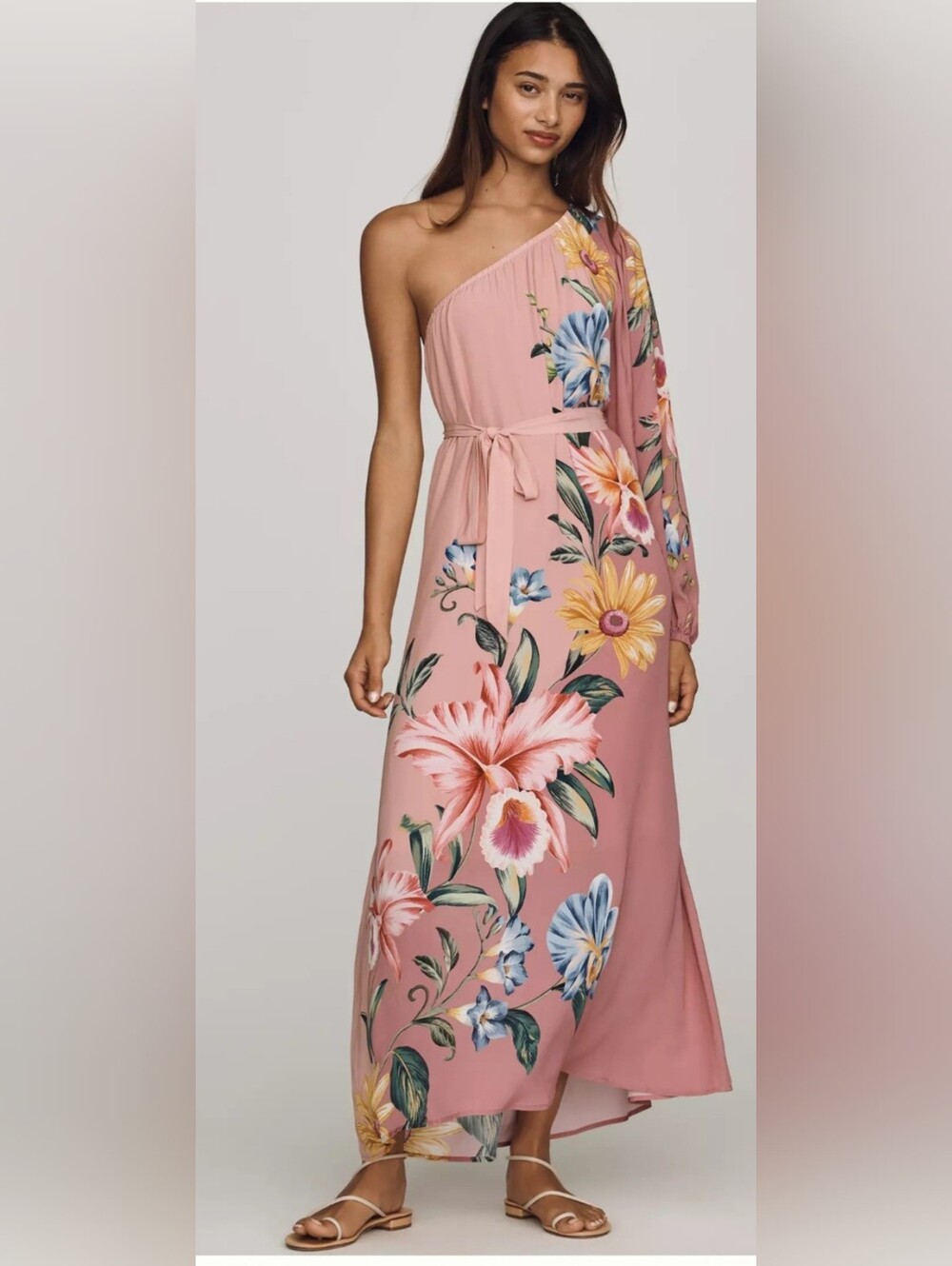 Anthropologie x Farm Rio One-Shoulder Maxi Dress Size Large
